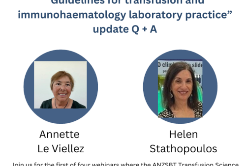 Guidelines for transfusion and immunohematology laboratory practice update Q&A webinar- WA, NT & SA Image